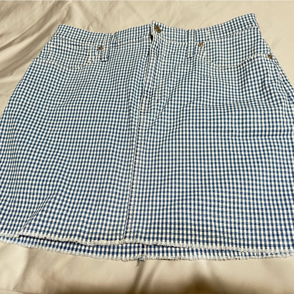 Madewell Gingham denim mini